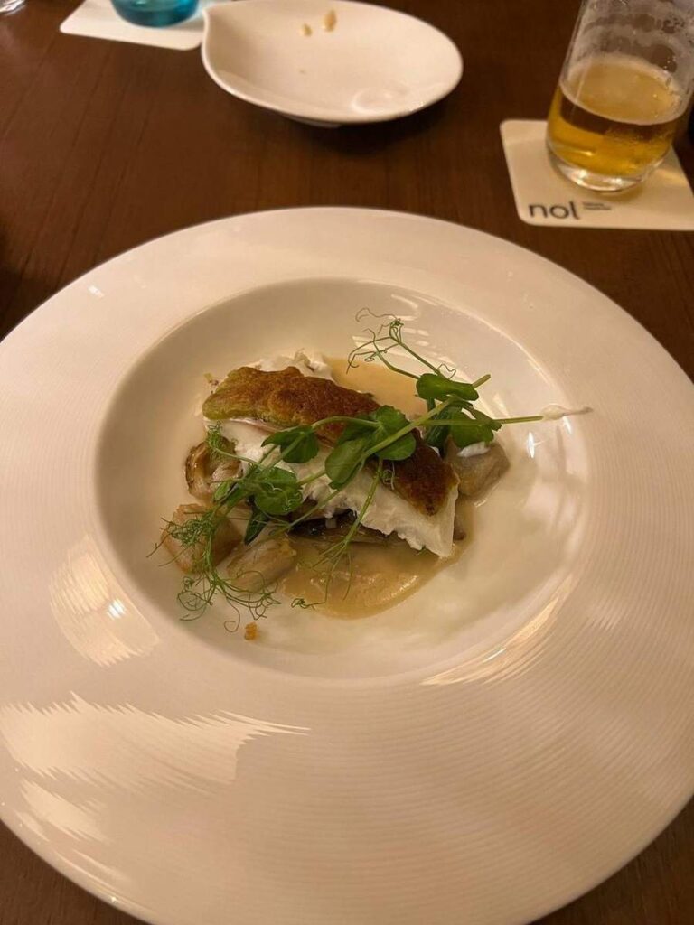 夕食コースの真鯛のヴィエノワーズ